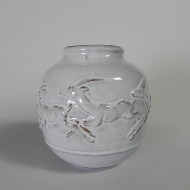 Mobach Vase with Deer by Bouke and Klaas Mobach, 1960s For Sale - Image 4 of 13