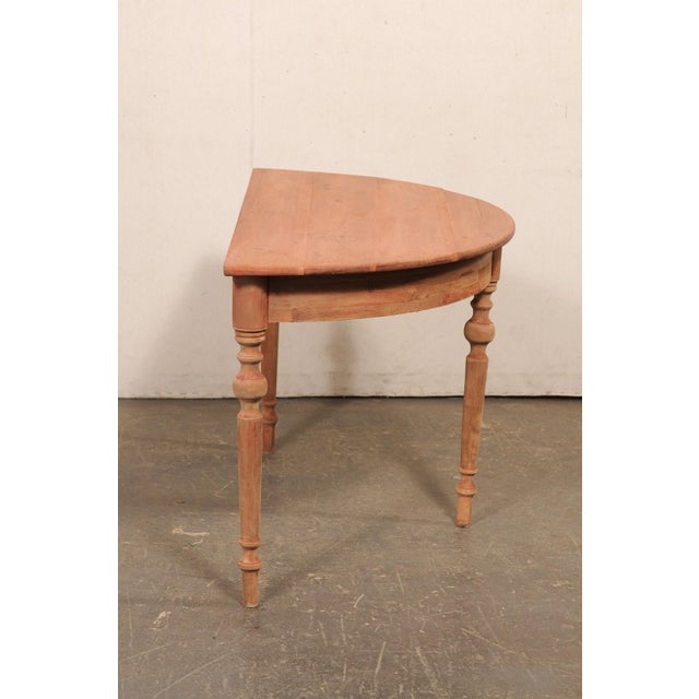 Early 20th Century Swedish Dusty-Red Demi-Lune Table For Sale - Image 9 of 11