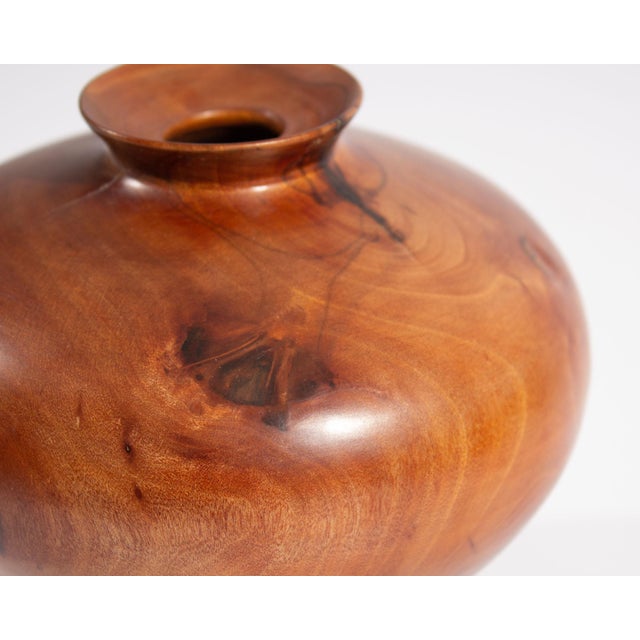 1990s Charles Di Mauro 1996 Brazilian Pepper Tree Turned Wood Vase For Sale - Image 5 of 7