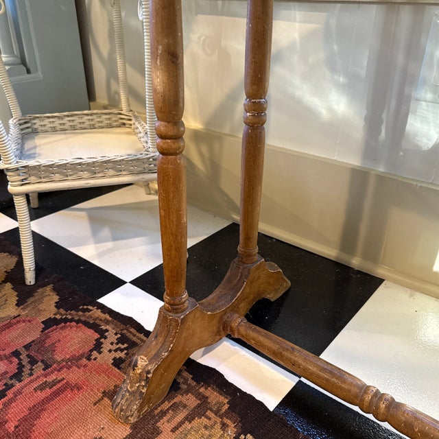 Antique Victorian Cottage Handpainted Side Table For Sale - Image 10 of 11