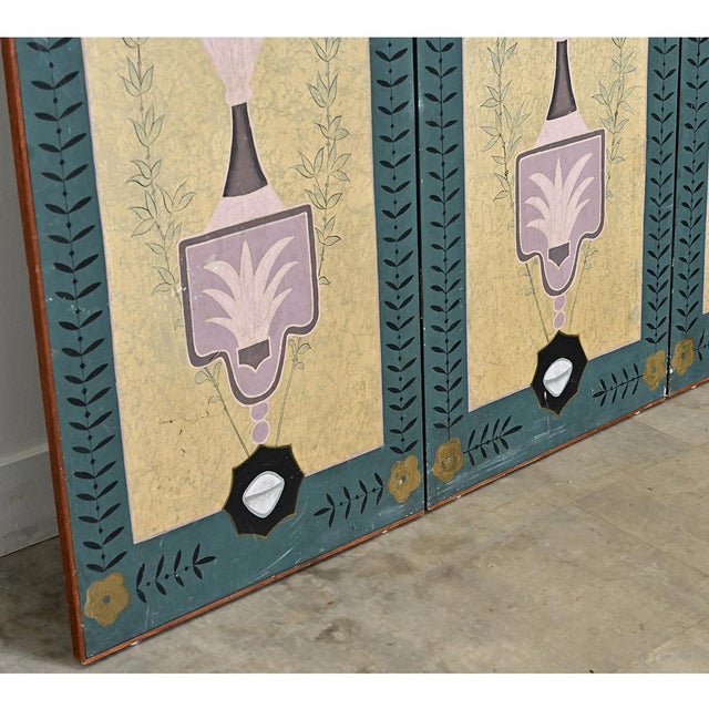 English Early 20th Century Bloomsbury Group Folding Screen For Sale - Image 14 of 15