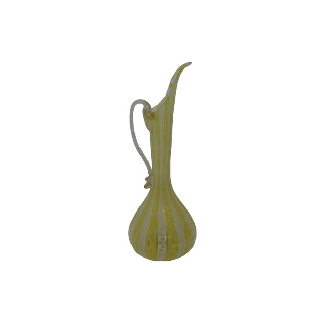 1950s 1950s Yellow Murano Glass Pitcher For Sale - Image 5 of 5