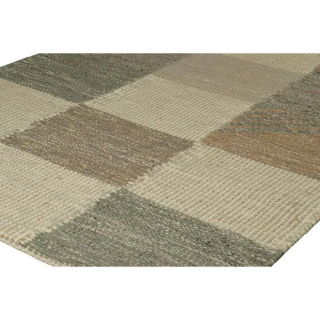 Rug & Kilim Rug & Kilim’s Scandinavian Style Rug in Blue and Gray, With Geometric Patterns For Sale - Image 4 of 8