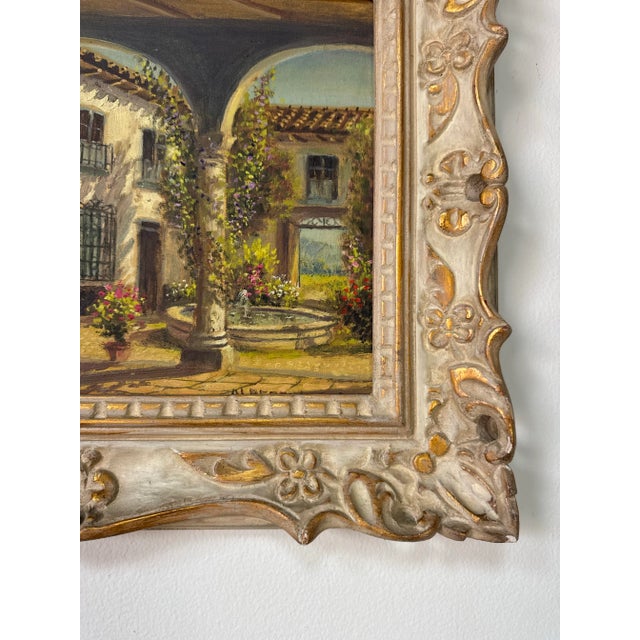 Green Alberto Lobos (Latin American, 1892-1941) Hacienda Impressionist Oil on Canvas Painting - Framed For Sale - Image 8 of 10