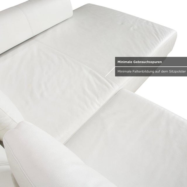 White Leather Corner Sofa from Ewald Schillig For Sale - Image 8 of 13