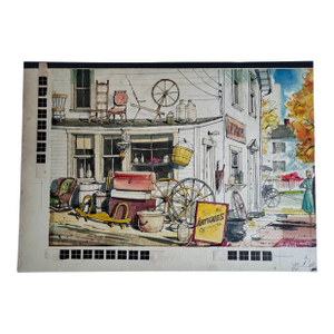 Tom Hill "Antique Shop" Watercolor