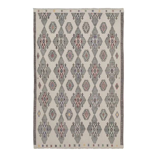 Vintage Geometrical Turkish Kilim Rug 5'1'' X 7'4'' For Sale