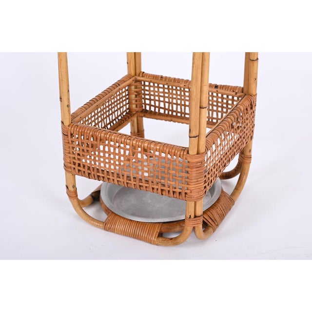 Italian Bamboo and Wicker Umbrella Stand by Franco Albini, 1960s For Sale - Image 6 of 18