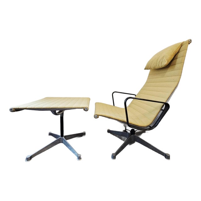 1950's Charles & Ray Eames for Herman Miller Aluminum Group Recliner & Ottoman — 1st Generation / Patent Pending For Sale