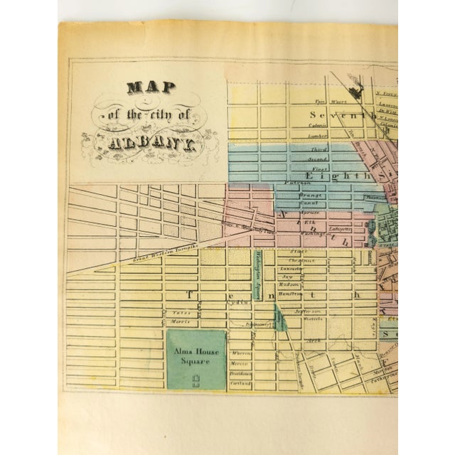 19th Century Colored Lithograph Map of the City of Albany New York For Sale - Image 4 of 6