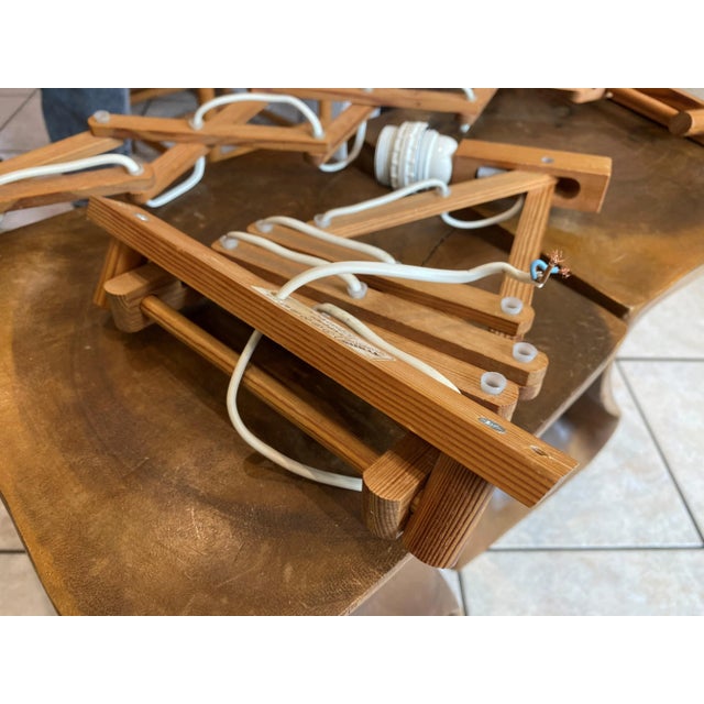 Articulated Accordion Wall Lights in Pine Wood from Translandia, Denmark, 1960, Set of 2 For Sale - Image 15 of 16