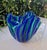 Mid 20th Century Murano Art Glass Bowl – Iconic Fazzoletto Form in Cobalt & Turquoise Stripes, Attributed to Fulvio Bianconi. For Sale - Image 5 of 6