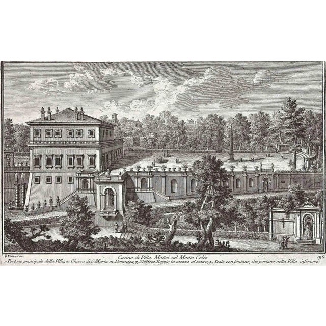 After Giuseppe Vasi, Casino di Villa Mattei, Etching, Late 18th Century For Sale
