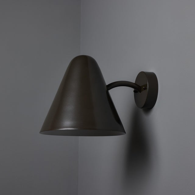 Mid-Century Modern Mid-Century Modern 'ZuZu' Bronze Painted Brass Wall Sconce in the Style of Jacques Biny For Sale - Image 3 of 16
