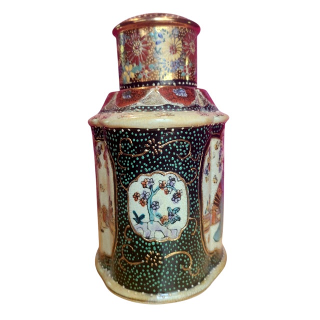 Antique Satsuma Tea Caddy For Sale - Image 4 of 12