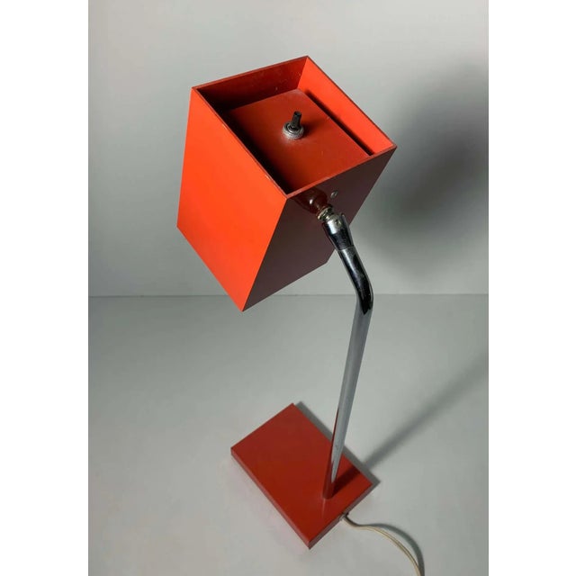 Robert Sonneman for George Kovacs Box Head Table Lamp in Red For Sale In Chicago - Image 6 of 9