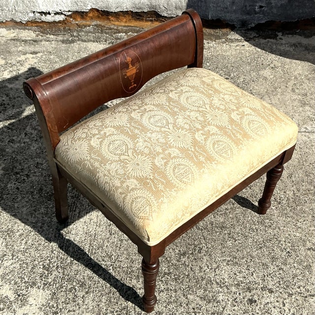 Vintage Regency Inlay Bench For Sale In West Palm - Image 6 of 9