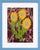 Ebru Flower Original Painting Blue and Yellow For Sale