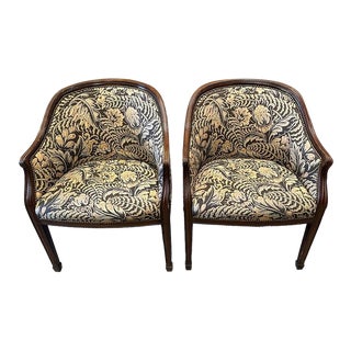 Round Back Accent Chairs - a Pair For Sale