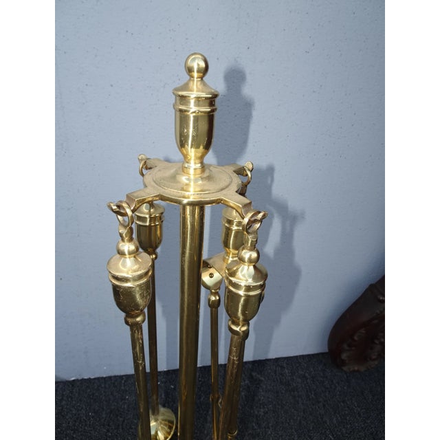 Fp 15 Vintage French Country Gold Fireplace Tools With Four Tools For Sale In Los Angeles - Image 6 of 13