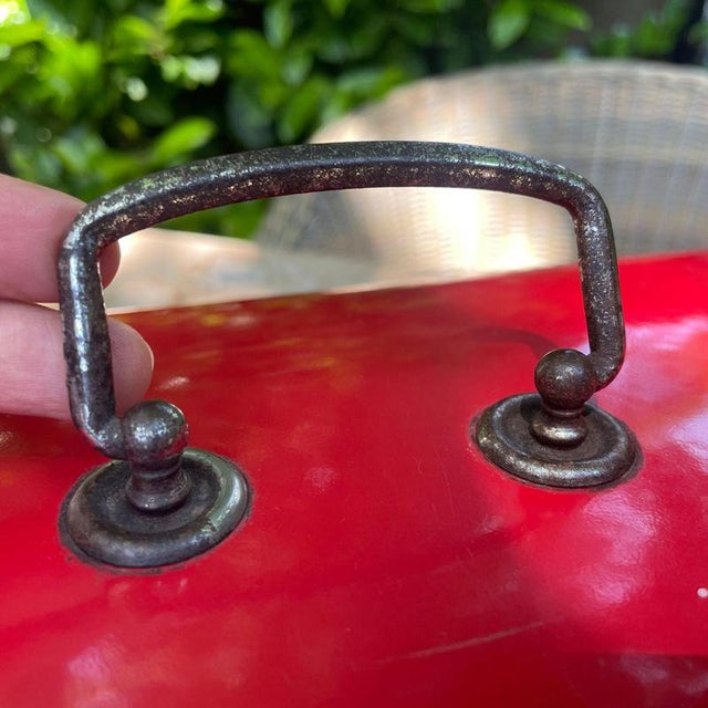Vintage Dutch Red Enamel Steel Bread Box, Netherlands, 1950s For Sale - Image 10 of 14