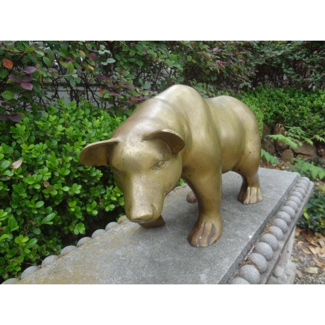 Large Brass Bear Sculpture For Sale - Image 4 of 10