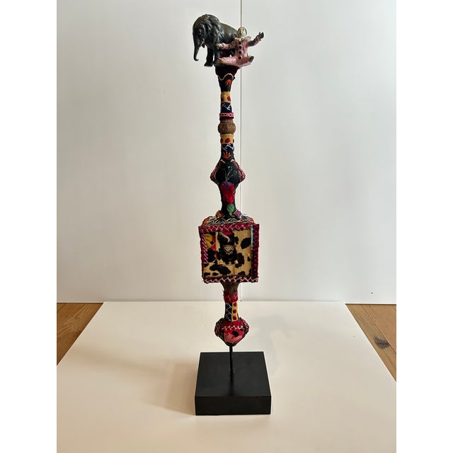 Sculpture Materials Mixed Media Found Object Sculpture With Elephant & Clown For Sale - Image 7 of 8
