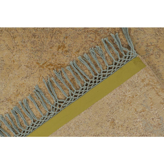 Textile Rug & Kilim’s Farahan Style Transitional Rug in Gold and Blue All Over Pattern For Sale - Image 7 of 7