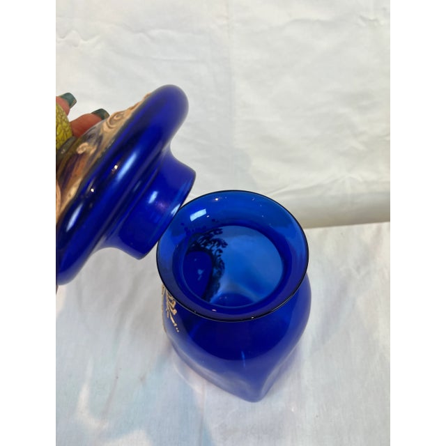 Metal 1990s Italian Colbalt Pharmacy Glass Vase For Sale - Image 7 of 13