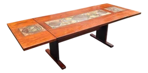 Mid-Century Rosewood Danish Modern Expansion Dropleaf Dining Table W/ Tile Inlay by Poul H. Poulsen for Gangsø Møbler