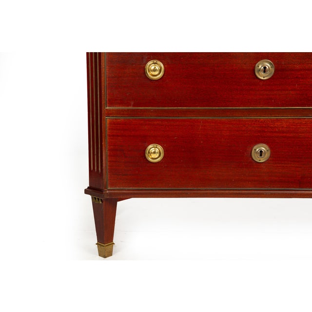 Swedish Gustavian Style Antique Mahogany Chest of Drawers Commode For Sale - Image 9 of 18