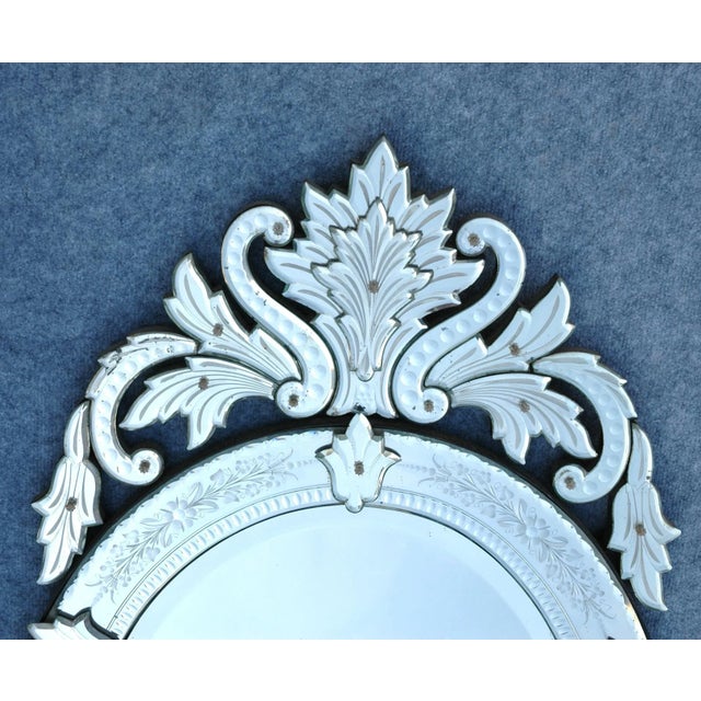 Large Venetian Mirror in the Shape of a 19th Century Medallion For Sale - Image 4 of 8