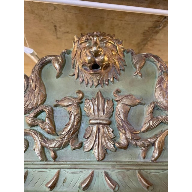 Large Ornate Carved and Painted Wood Mirror For Sale - Image 6 of 8