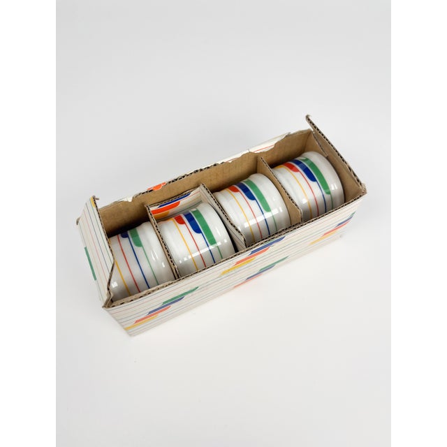 Ceramic Vintage Studio Nova Hi-Fi Rainbow Ceramic Napkin Ring Holders - 4 pcs For Sale - Image 7 of 9
