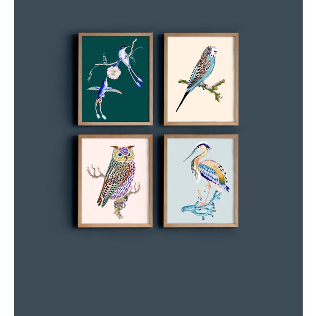 Contemporary Contemporary Heron Giclée Print in Shell Pink For Sale - Image 3 of 3