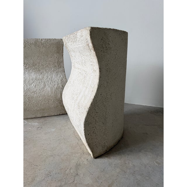 White Vintage Postmodern Sculptural Composite Stone Dining Table Bases For Sale - Image 8 of 12