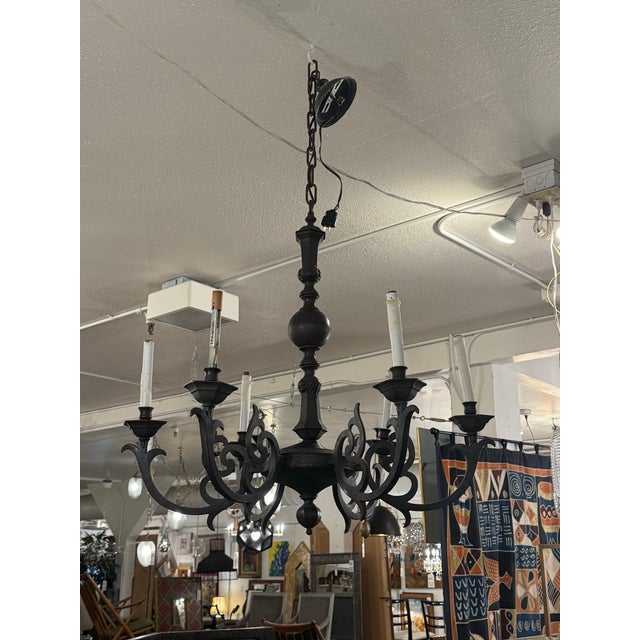 Design Plus Gallery presents a Bespoke Spanish Revival Chandelier from Mauldin Lighting. This six-light chandelier pairs...