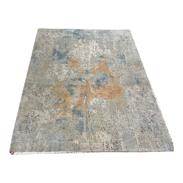 Large Abstract Wool Rug, Nepal Handmade, 10x14 For Sale