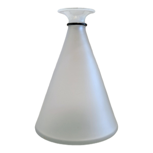 Frosted Glass Vase With Black Band