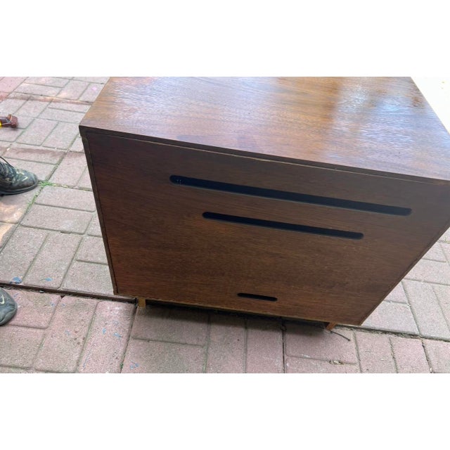 Mid-Century Modern Tambour-Door Walnut Cabinet For Sale In New York - Image 6 of 10