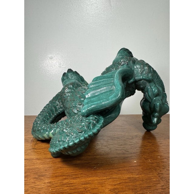 Vintage Green Dragon Figurine Fantasy Mythical Creature Statue Collectible Decor For Sale In Philadelphia - Image 6 of 10