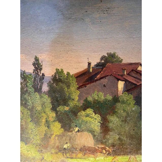 Rustic Jean-Philippe George Julliard, Geneva Countryside, Oil on Cardboard For Sale - Image 3 of 9