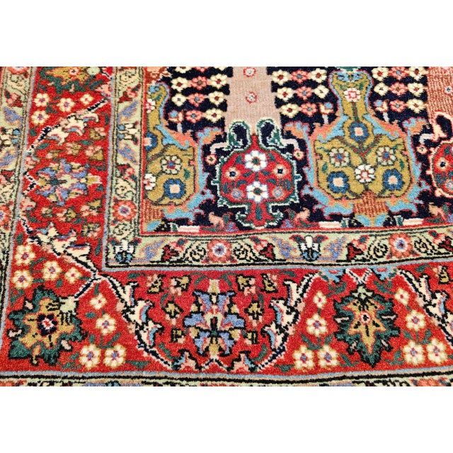 Antique Tabriz Area Rug, Hand-Knotted Wool, All-over Geometric Pattern, Navy & Green, 3x6 For Sale - Image 11 of 13