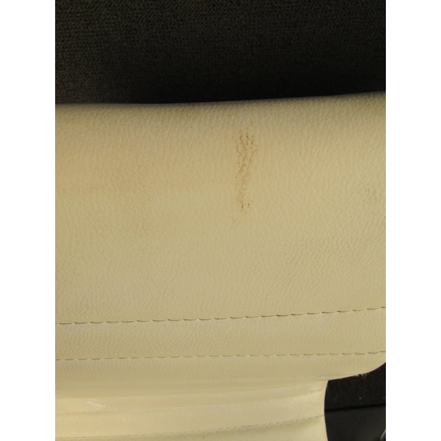 1970s Vintage Modern White Vinyl Barstools For Sale - Image 10 of 12