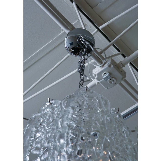 Vintage Murano Mazzega Glass Pretzel Pendant Chandelier 1970's Italy For Sale In Miami - Image 6 of 9