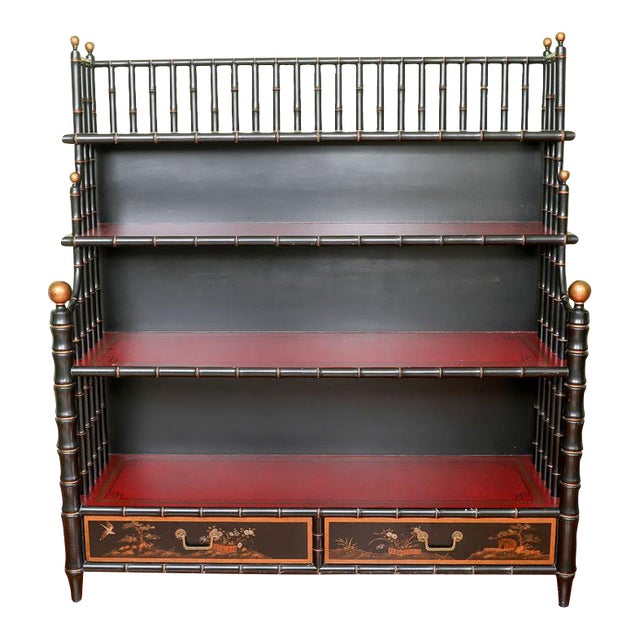 Asian Style Faux Bamboo Bookcase Chairish