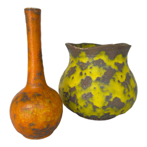 1970's Vintage Haeger Alrun Guest Pottery Lava Glaze Vases