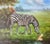 Campaign Vintage Original Zebra Oil Painting in Gilt Frame - Mother and Child Scene For Sale - Image 3 of 8