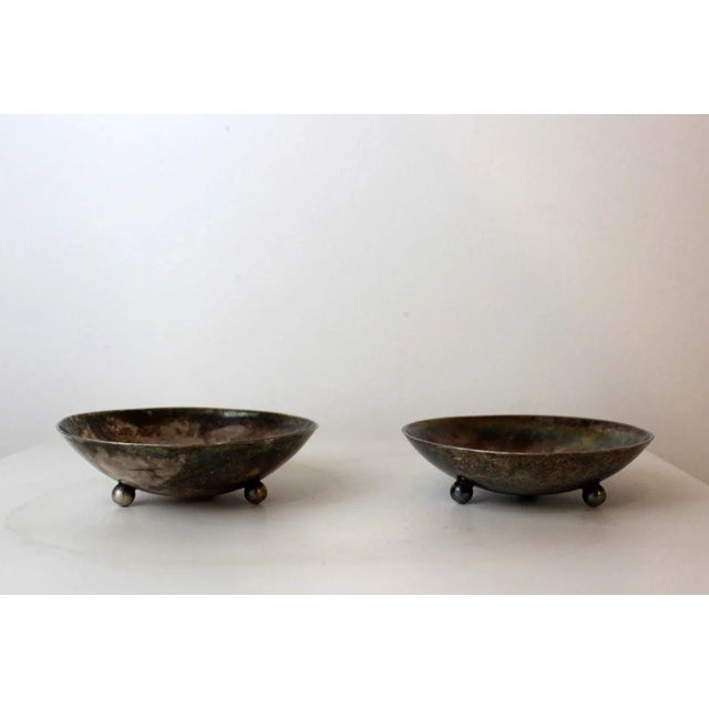 Mid-Century Modern Vintage Mid-Century Modern Alfredo Scciarotta Modernist Sterling Silver Mini Bowls - A Pair For Sale - Image 3 of 11