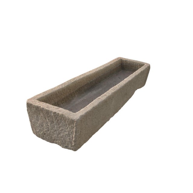 Stone 87" Inch Long Hand Chiseled Stone Trough 66 For Sale - Image 7 of 11